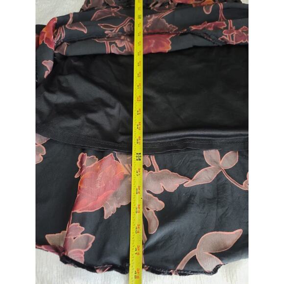 Eci Ny Y2K Sz 8 black velvet floral dress whimsigoth fairygoth asymmetrical hem - Picture 5 of 9